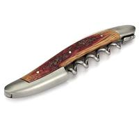 Forge de Laguiole - Cuchillo sumelier con mango de barrica de vino, sacacorchos, 3 funciones