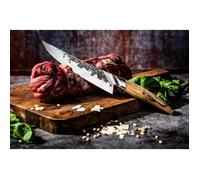 Forged Cuchillo de chef KATAI de acero VG10 con mango de madera de raíz, 20,5 cm de largo