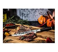 Forged Cuchillo para carne forjado de acero japonés 440C con mango de madera de Dalbergia 20,5 cm
