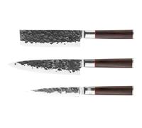 Forged Juego de cuchillos forjados en acero japonés 440c con mango de madera de Dalbergia, 3 piezas