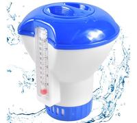 Forhome Flotador Dosificador Grande De 5 Pulgadas, Dosificador De Cloro con Termómetro De 20 - 200 G, Pastillas De Cloro Y Bromo, Recipiente Ajustable, Accesorios De Piscina para Piscinas Grandes