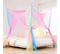Forhome Mosquitera Cama, Dosel Cama Infantil, Mosquitera Cuadrada, Mosquiteras Arco Iris, Apto para Camas Individuales/Dobles, Mosquito Net de Interior/Dormitorio/Cama (190 x 210 x 240 cm)