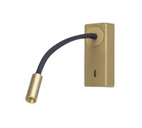 Forlight aplique de pared LED Mine, color dorado, aluminio, altura 14 cm