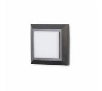 Forlight Aplique Ip65 Grove Diffuser Square Led 2W 4000K Negro 172Lm