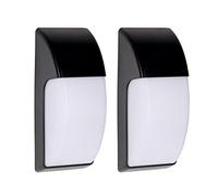 Forlight Area - (2uds) Aplique de Pared Exterior para Bombilla E27. Aplique Exterior de Pared o Techo para Jardín y Terraza. Lámpara de Pared Impermeable IP65. Color Negro