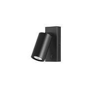 FORLIGHT Era - Aplique de Pared para Dormitorio GU10 (no incluida). Luz de Lectura de Diseño Minimalista de Color Negro. Con Interruptor ON-O