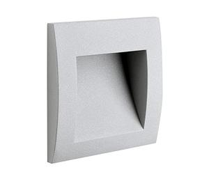 FORLIGHT Face - Foco Empotrable de Pared para Exterior IP65. Baliza Empotrable LED 2.5W y 113LM para Señalizar Caminos en Terraza y Jardín con Luz Cálida 3000K. Color Gris