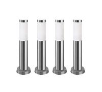 FORLIGHT Koral (2 uds) Baliza Exterior para Jardín Resistente al Agua IP55. Poste de Luz para Sendero y Camino. Lámpara Bolardo de Acero Inoxidable Gris Urbano 23W. Farolillo Moderno Zonas de Paso