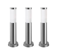 FORLIGHT Koral (3uds) Baliza Exterior para Jardín Resistente al Agua IP55. Poste de Luz para Sendero y Camino. Lámpara Bolardo de Acero Inoxidable 23W. Farolillo Moderno Zonas de Paso