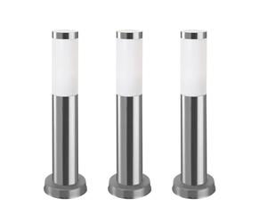 FORLIGHT Koral (3uds) Baliza Exterior para Jardín Resistente al Agua IP55. Poste de Luz para Sendero y Camino. Lámpara Bolardo de Acero Inoxidable 23W. Farolillo Moderno Zonas de Paso