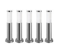FORLIGHT Koral (5uds) Baliza Exterior para Jardín Resistente al Agua IP55. Poste de Luz para Sendero y Camino. Lámpara Bolardo de Acero Inoxidable 23W. Farolillo Moderno Zonas de Paso
