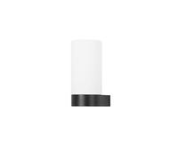 FORLIGHT Metà - Aplique de Pared IP44 para Baño, Compatible con Bombilla E14, Aluminio Negro y Difusor de Cristal Opal, Iluminación Moderna y Elegante para Espacios Húmedos
