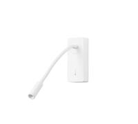 Forlight Mine - Luz de Lectura para Dormitorio LED con Luz Cálida 3000K con Interruptor Aplique de Pared Cabecero de Cama Blanco