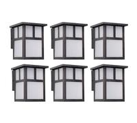 FORLIGHT Osaka (6 unidades) Aplique de Pared Exterior Rústico de Estilo Japonés. Farol de Pared para Bombilla E27. Lámpara de Pared para Jardín y Terraza IP23. Marrón Óxido