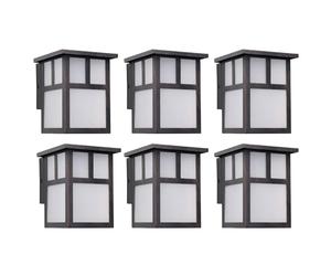 FORLIGHT Osaka (6 unidades) Aplique de Pared Exterior Rústico de Estilo Japonés. Farol de Pared para Bombilla E27. Lámpara de Pared para Jardín y Terraza IP23. Marrón Óxido