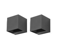 Forlight REX (2uds) Aplique Exterior LED con Haz de Luz Modulable IP54 Luz LED Blanco Neutro 4000K 5.2W y 350lm Gris Urbano