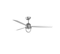 FORLIGHT Ventilador de Techo IP20 con Luz E27 15W para Interiores, Níquel Satinado, Diseño Moderno, Ideal para Salones y Dormitorios