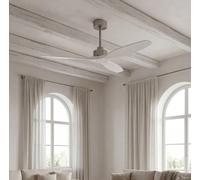 Forlight - Ventilador de techo Stem Evo, Ø 1320 mm, motor DC silencioso, 30W, 6 velocidades, incluye mando a distancia, para espacios de 20-32 m², con modo verano/invierno, aspas blancas