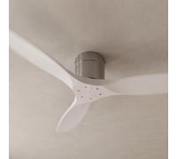 Forlight - Ventilador de techo Stem Evo, Ø 1320 mm, motor DC silencioso, 30W, 6 velocidades, incluye mando a distancia, para espacios de 20-32 m², con modo verano/invierno, aspas blancas