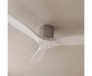 Forlight - Ventilador de techo Stem Evo, Ø 1320 mm, motor DC silencioso, 30W, 6 velocidades, incluye mando a distancia, para espacios de 20-32 m², con modo verano/invierno, aspas blancas