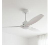 Forlight - Ventilador de techo Stem Evo, Ø1320 mm, motor DC silencioso, 30W + 20W LED, LED integrado, temperatura de color ajustable (CCT): 3000K - 4000K - 5000K, regulable, color blanco, aspas blanco