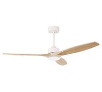 Forlight - Ventilador de techo Stem Evo, Ø1320mm, motor DC silencioso, 30W + 20W LED, LED integrado, temperatura de color ajustable (CCT): 3000K - 4000K - 5000K, regulable, color blanco, aspas de made