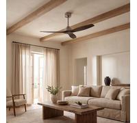 Forlight - Ventilador de techo Stem Evo, Ø1320mm, motor DC silencioso, 30W, 6 velocidades, incluye mando a distancia, para espacios de 20-32 m², con modo verano/invierno, aspas negras