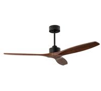 Forlight - Ventilador de techo Stem Evo, diámetro 1320 mm, motor DC silencioso, 30W, 6 velocidades, incluye mando a distancia, para espacios de 20-32 m², color madera oscura, aspas de madera oscura, c
