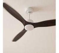 Forlight - Ventilador de techo Stem Evo, diámetro 1320mm, motor DC silencioso, 30W + 20W LED, LED integrado, temperatura de color ajustable (CCT): 3000K - 4000K - 5000K, regulable, color blanco, aspas