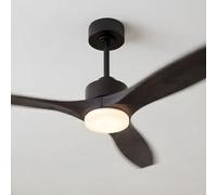 Forlight - Ventilador de techo Stem Evo, diámetro 1320mm, motor DC silencioso, 30W + 20W LED, LED integrado, temperatura de color ajustable (CCT): 3000K - 4000K - 5000K, regulable, color , aspas negra
