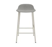 Form Taburete de Bar 65 cm Tapizado Grupo 2 Gris Claro/ Acero