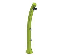 Formidra - Ducha solar Happy 4 x 44 L - DS-H422VE - Ducha solar exterior de polietileno HD con enjuague de pies, mezclador y pomo efecto lluvia - Gran capacidad - Verde - 26 x 29 x 222 cm