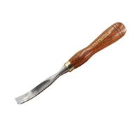 Formón de gubia curva para tallar Faithfull, 12,7 mm (1/2 pulg.) | Gubia curva, hoja acero pulida, mango nogal FSC®, espiga profunda y virola de hierro para tallado cóncavo