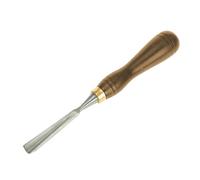 Formón de talla en V Faithfull de 12,7 mm (1/2 pulgada) | Formón de talla en V recto, hoja de acero pulido, mango de nogal FSC®, espiga profunda y virola de hierro