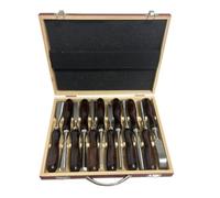 Formones Para Madera Juego de cinceles for tallar madera 12 piezas | Con un estuche de almacenamiento de madera exclusivo, adecuado for profesionales(Black Walnut Wood)