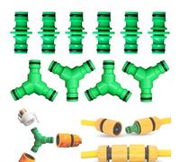 FORMVERSITY 10 Conector Manguera, Unir Dos Mangueras Juegos de Conectores en y, Plástico Doble Extensor Conectores, Manguitos para Unir 2 Mangueras, Extensor de Manguera Bidireccional