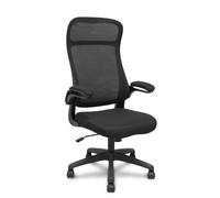 FORÖL Opti524 Silla de oficina con mecanismo basculante y brazos abatibles, Negro