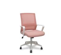 FORÖL Silla de oficina Ergo535 Rosa con mecanismo basculante y respaldo de malla