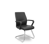 FORÖL Silla Opti520 Confidente en Similpiel Negro con Brazos Fijos