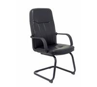 FORÖL Silla Villa Confidente con Brazos Fijos y Similpiel Negro