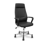 FORÖL Sillón Opti520 con mecanismo Basculante, Similpiel Negro y Base Cromada