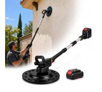 forplubossmmp Lijadora y Pulidora de Pared Inalámbrica 1680W, Disco de 38 cm, 6 Velocidades, Mango Telescópico Ajustable, para Cemento, Mortero, Masilla en Polvo y Renovación Singlebattery