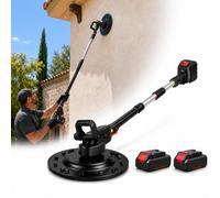 forplubossmmp Lijadora y Pulidora de Pared Inalámbrica 1680W, Disco de 38 cm, 6 Velocidades, Mango Telescópico Ajustable, para Cemento, Mortero, Masilla en Polvo y Renovación Dualbattery