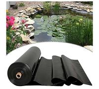 Forro Lona Para Estanque Negro Lámina De HDPE Para Estanque Impermeable Revestimiento De Estanque 0.12mm Membrana Reforzada 2.5x6m 4x4m 5x6m 6x8m Para Koi Y Piscinas De Peces(Tamaño:1x1m(3.3x3.ft))