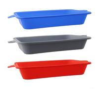 Forros de bandeja de goteo, paquete de 3 unidades, de silicona, 8.62 x 6 x 1.57 pulgadas, bandejas de grasa reutilizables, resistentes al calor, fáciles de limpiar, para parrillas Weber, barbacoa al