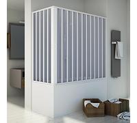 Forte BR200001 Mampara bañera Free de ángulo reducible, Color Blanco, 70x170 CM