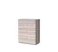 Forte Nexus Cómoda con 4 cajones, material de madera, roble arena, 37,5 x 98,8 x 79,9 cm