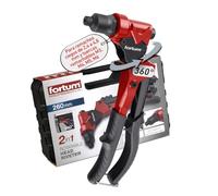 Fortum Remachadora manual combinada para remaches ciegos y remaches roscados, cabezal giratorio de 360°, alicate para tuercas de remache M3-M6 y remaches pop de 2,4 - 4,8 mm, alicates de remache