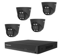 Foscam FN9108E-T4-2T Kit de cámaras de vigilancia con 4 cámaras de 5 MP y grabador de 8 canales, Negro