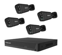 Foscam FNA108E-B4-2T Kit de vigilancia PoE de 8 Canales 4K 8 MP con 4 cámaras de vigilancia, Sistema de videovigilancia Plug-and-Play (Negro)